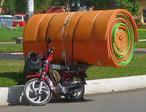 BIG load on a motorcycle